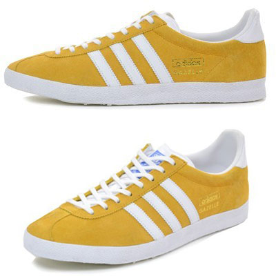 yellow adidas gazelle trainers