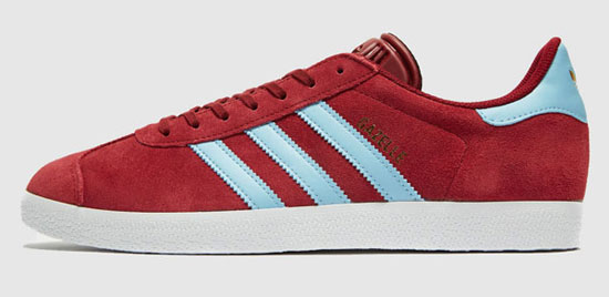 adidas 350 trainers claret and blue